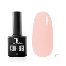 TNL Color Base 10 мл тон 02 светлый розовато-персиковый, без перламутра и блесток, плотный.